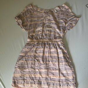 BCBGeneration Beige Mini Dress with Navy & Tan Stripe